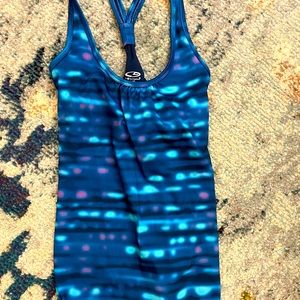 Tie dye blue workout top
